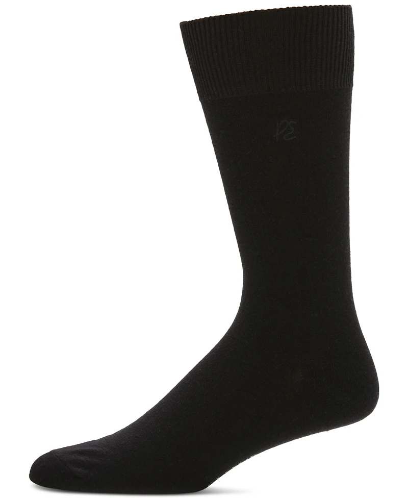 Perry Ellis Portfolio Men's Portfolio Flat Knit Logo Dress Socks