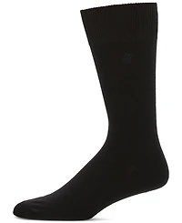 Perry Ellis Portfolio Men's Portfolio Flat Knit Logo Dress Socks