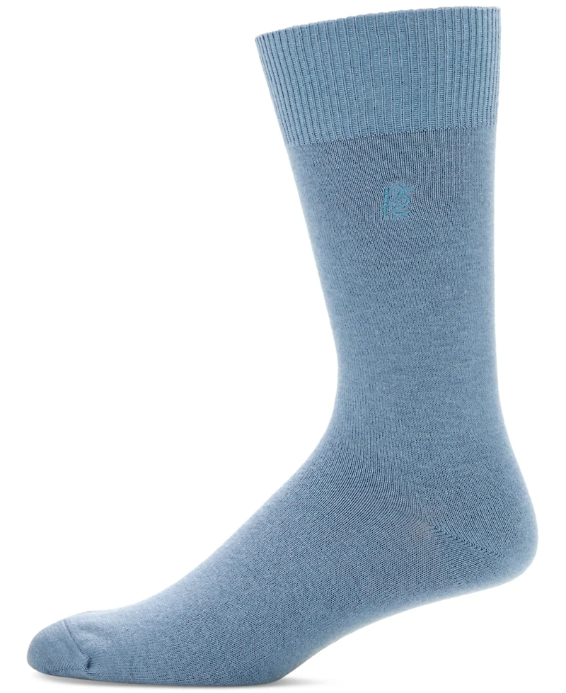 Perry Ellis Portfolio Men's Flat Knit Logo Dress Socks