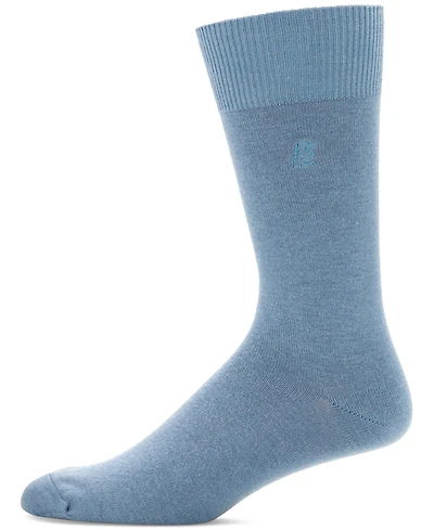 Perry Ellis Portfolio Men's Flat Knit Logo Dress Socks