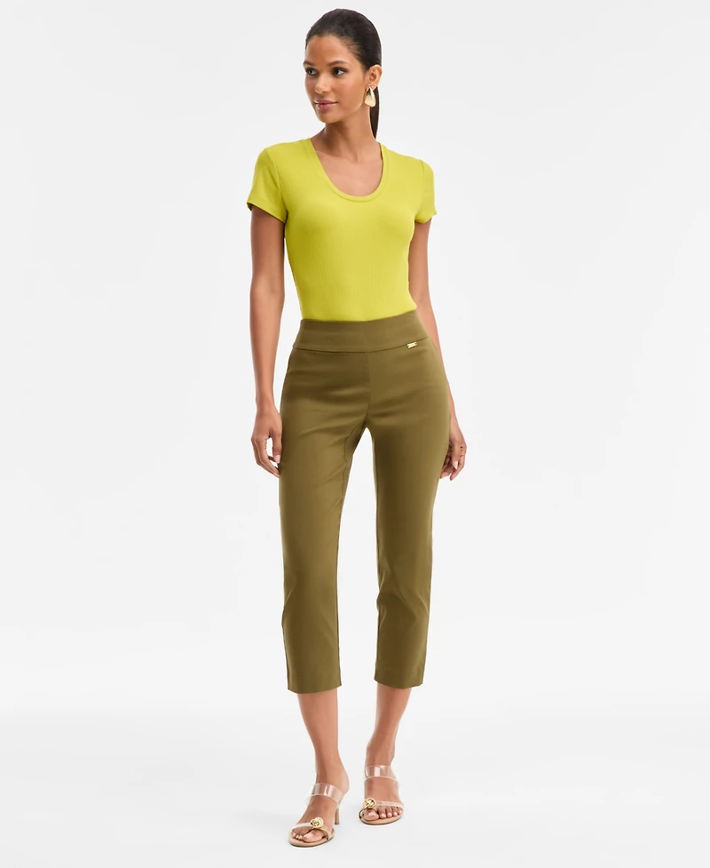 I.n.c. International Concepts Women's Tummy-Control Pull-On Capri Pants, Created for Macy's