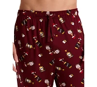 Perry Ellis Portfolio Men's Deluxe Touch Cocktail-Print Pajama Pants