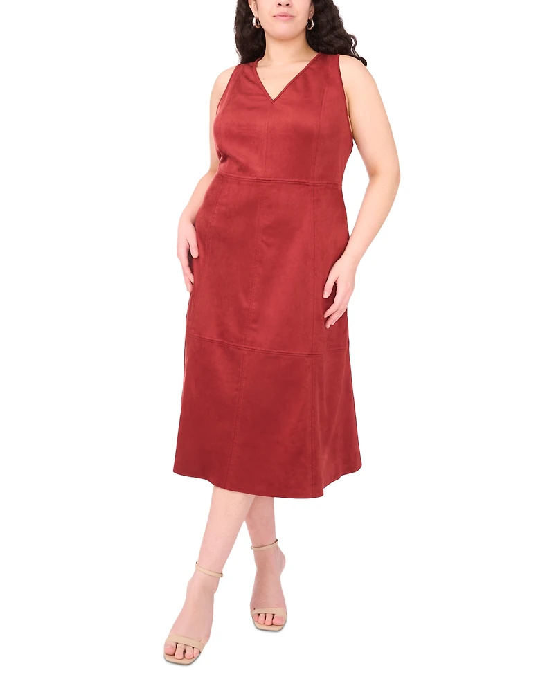 Vince Camuto Plus Sleeveless V-Neck Midi Dress