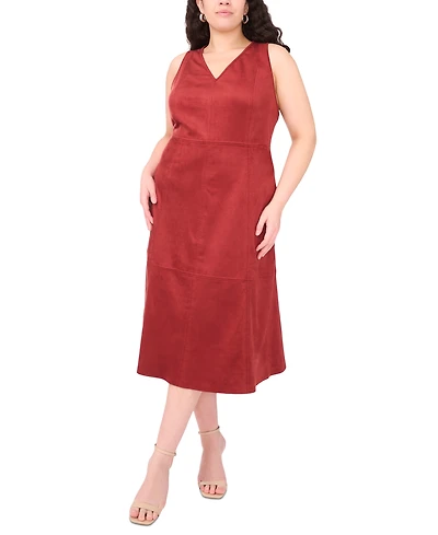 Vince Camuto Plus Sleeveless V-Neck Midi Dress
