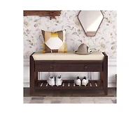 Casainc Storage Bench Shoe Rack with Cushioned Seat and Drawers