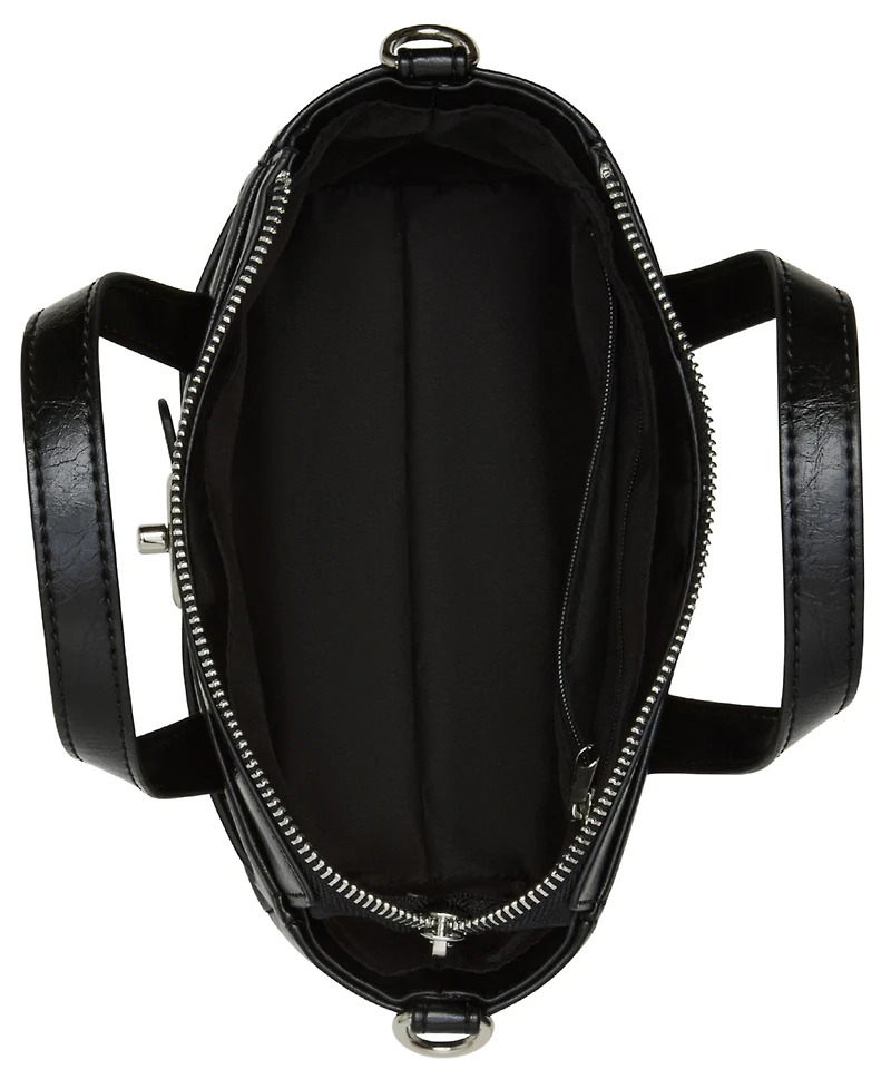 Madden Girl Cathc Crinkle Zipper Satchel Bag