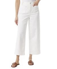 Gloria Vanderbilt Women's Shape Effect Tummy Sculpt Patch-Pocket Cropped Wide-Leg Jeans
