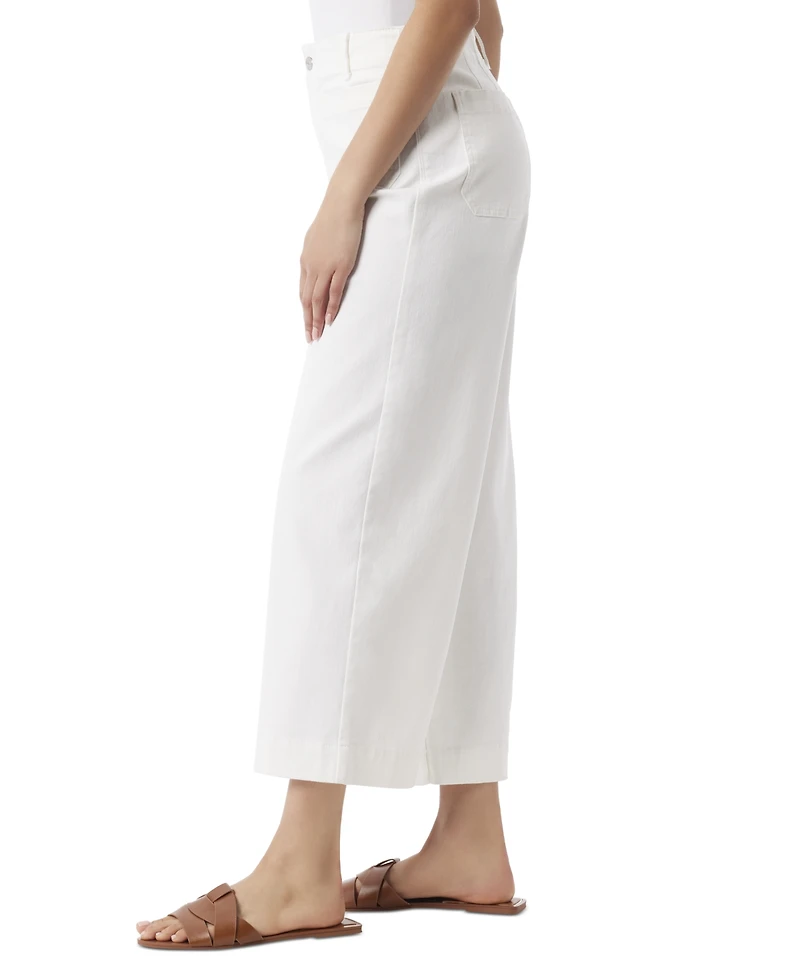 Gloria Vanderbilt Women's Shape Effect Tummy Sculpt Patch-Pocket Cropped Wide-Leg Jeans