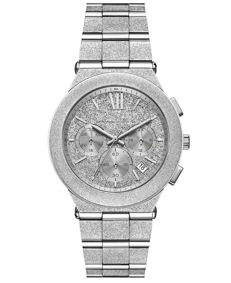 Michael Kors Women's Billie Chronograph Silver-Tone Stainless Steel Watch, 40mm