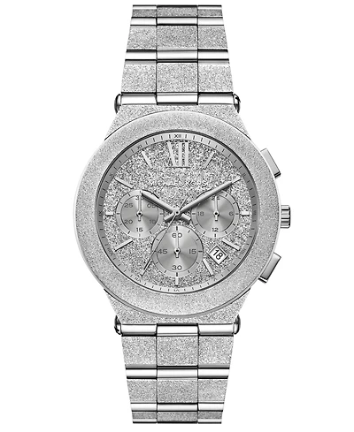 Michael Kors Women's Billie Chronograph Silver-Tone Stainless Steel Watch, 40mm