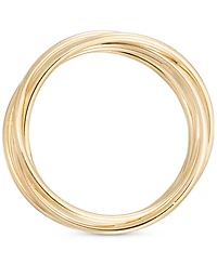 Polished Interlocking Multirow Crossover Statement Ring in 14k Gold