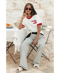 Colourful Rebel Women's Logo Wave Ringer Boxy Tee