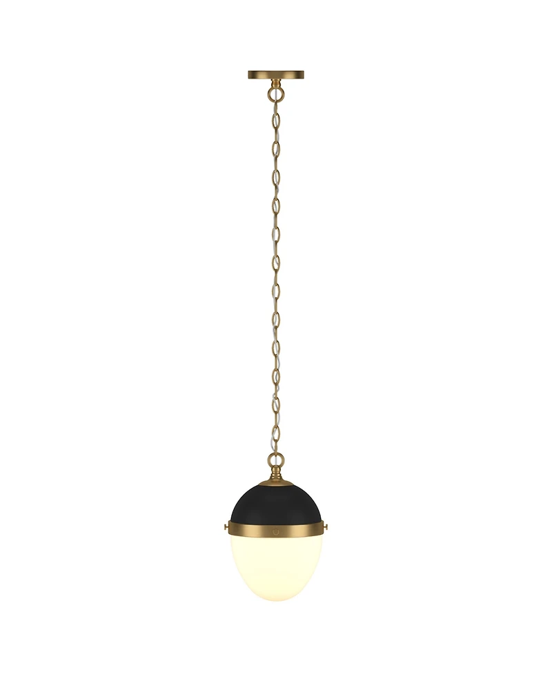 Hudson & Canal Aurelia 13" Metal Pendant with Glass Shade