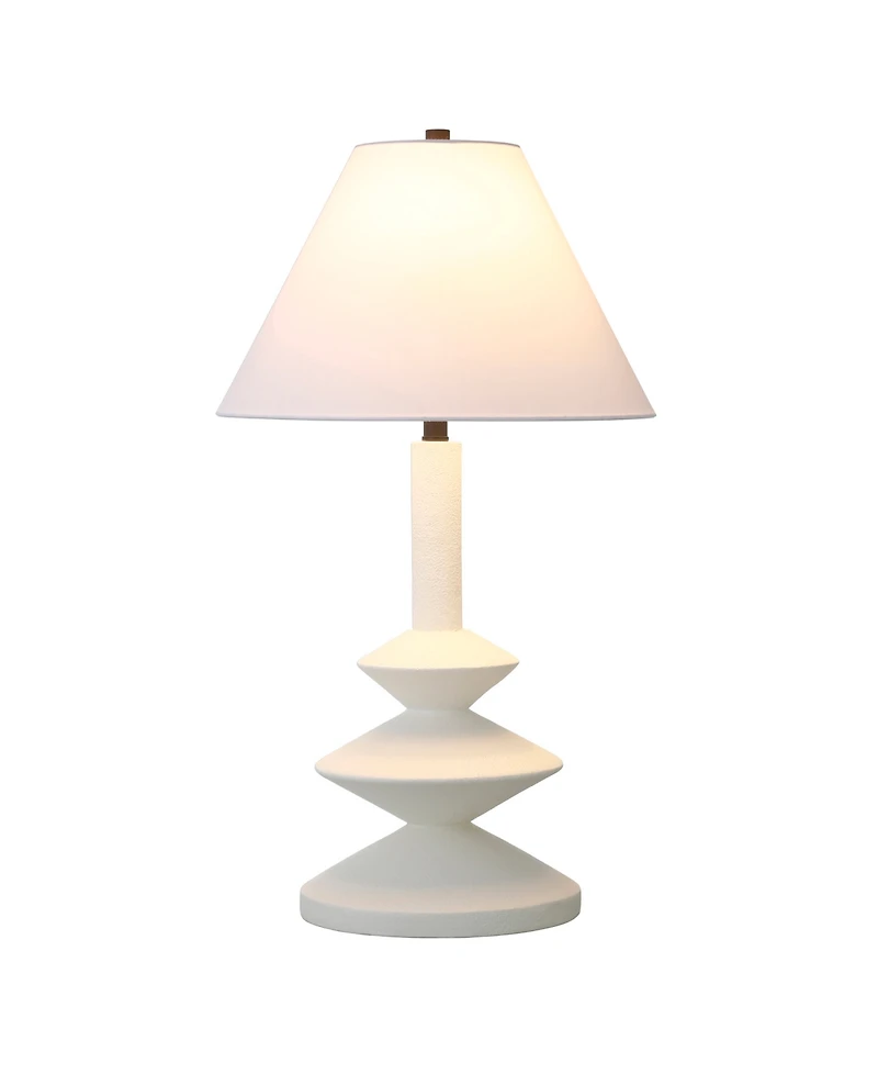 Hudson & Canal Abilene 28" Resin Triple Gourd Lamp with Fabric Shade