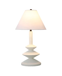 Hudson & Canal Abilene 28" Resin Triple Gourd Lamp with Fabric Shade