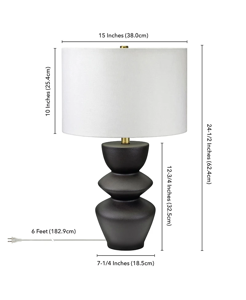 Hudson & Canal Cassian 25" Ceramic Table Lamp with Fabric Shade