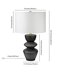 Hudson & Canal Cassian 25" Ceramic Table Lamp with Fabric Shade