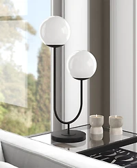 Hudson & Canal Dufrene 28" Metal 2-Light Table Lamp with Glass Shades