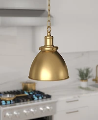 Hudson & Canal Elodie 8" Metal Pendant with Shade