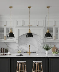 Hudson & Canal Elodie 12" Metal Pendant with Shade