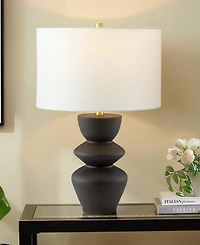 Hudson & Canal Cassian 25" Ceramic Table Lamp with Fabric Shade