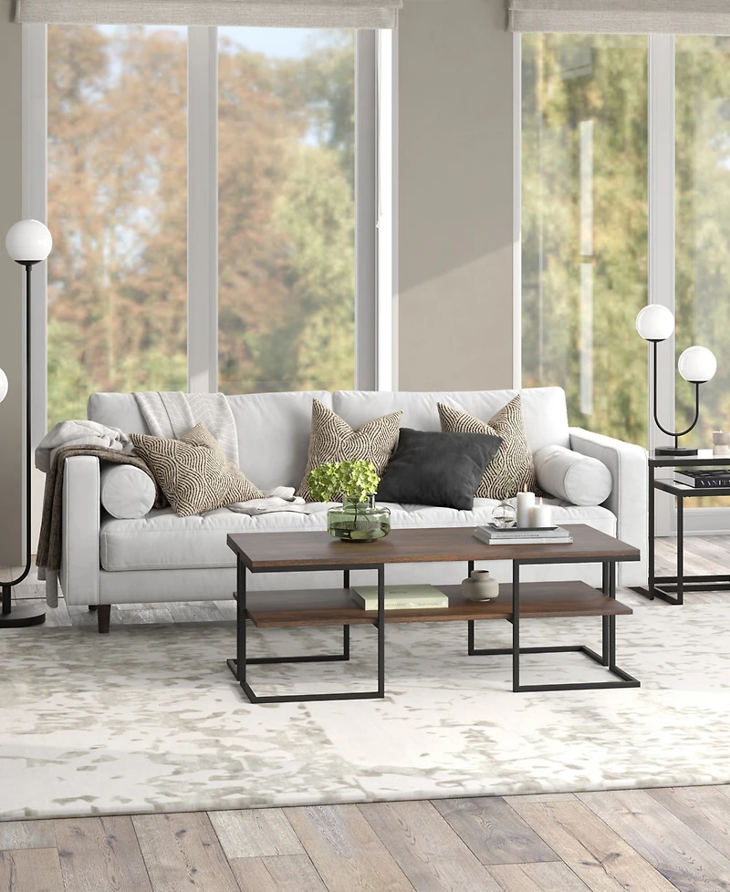 Hudson & Canal Dufrene 28" Metal 2-Light Table Lamp with Glass Shades