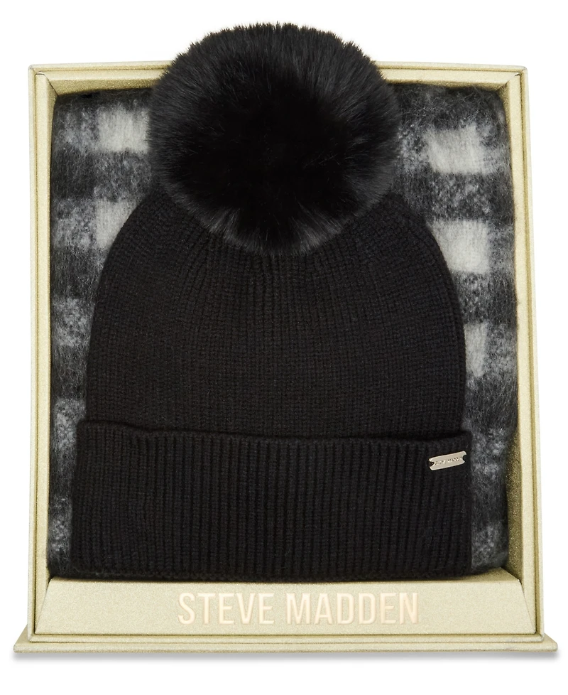 Steve Madden Buffalo Blaze Beanie and Scarf Gift Set, 2-Piece Set