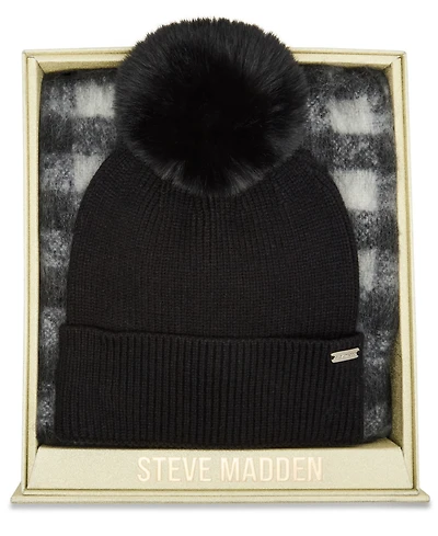 Steve Madden Buffalo Blaze Beanie and Scarf Gift Set, 2-Piece Set