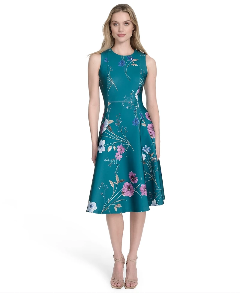 Calvin Klein Women's Sleeveless Scuba Midi Dress
