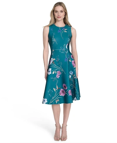 Calvin Klein Women's Sleeveless Scuba Midi Dress