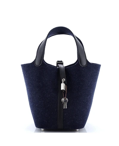 Pre-Owned Hermes Pm Picotin Lock Bag Felt with Leather