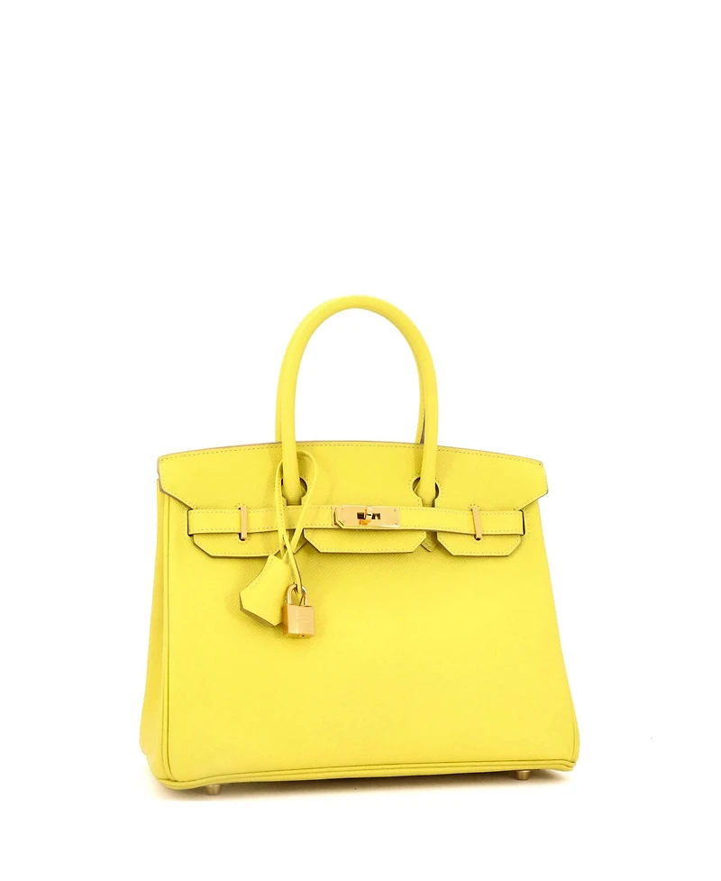Pre-Owned Hermes Birkin 30 Handbag Yellow Epsom with Gold Hardware