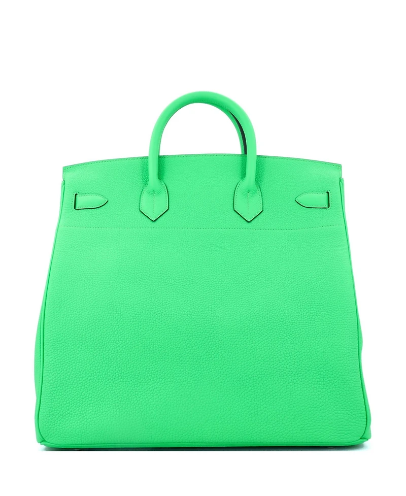 Pre-Owned Hermes Hac 40 Handbag Green Togo with Palladium Hardware