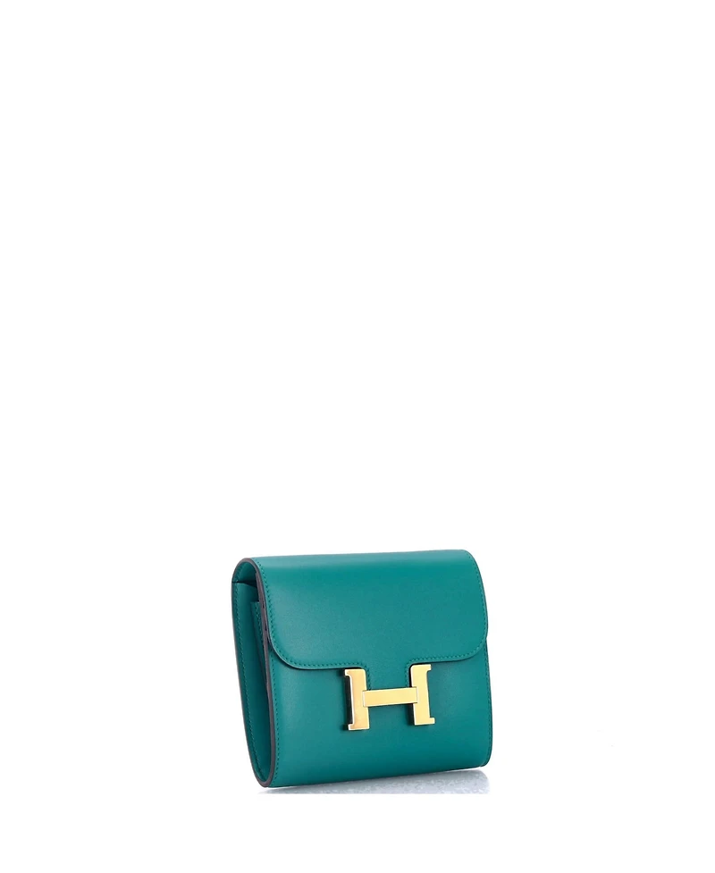 Pre-Owned Hermes Compact Constance Wallet Tadelakt