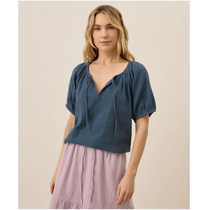 Pact Organic Cotton Coastal Double Gauze Boho Popover