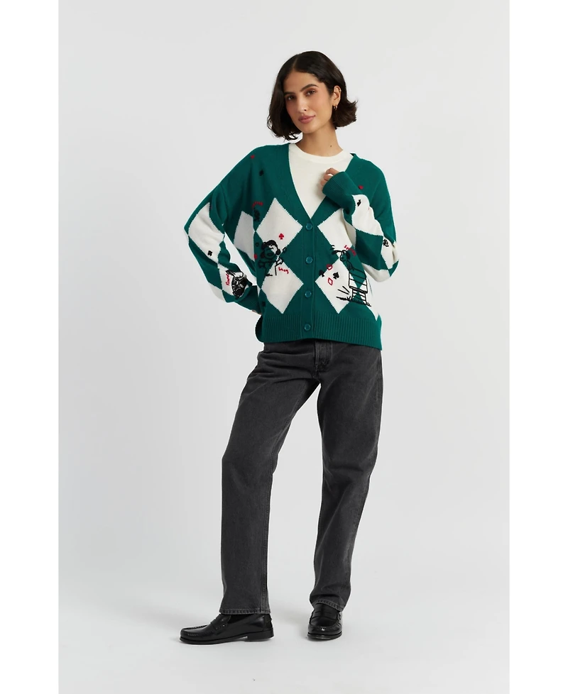 Chinti & Parker Women's Wool Cashmere Peanuts Poker Cardigan