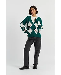 Chinti & Parker Women's Wool Cashmere Peanuts Poker Cardigan