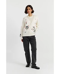 Chinti & Parker Women's Wool Cashmere Peanuts Poker Cardigan