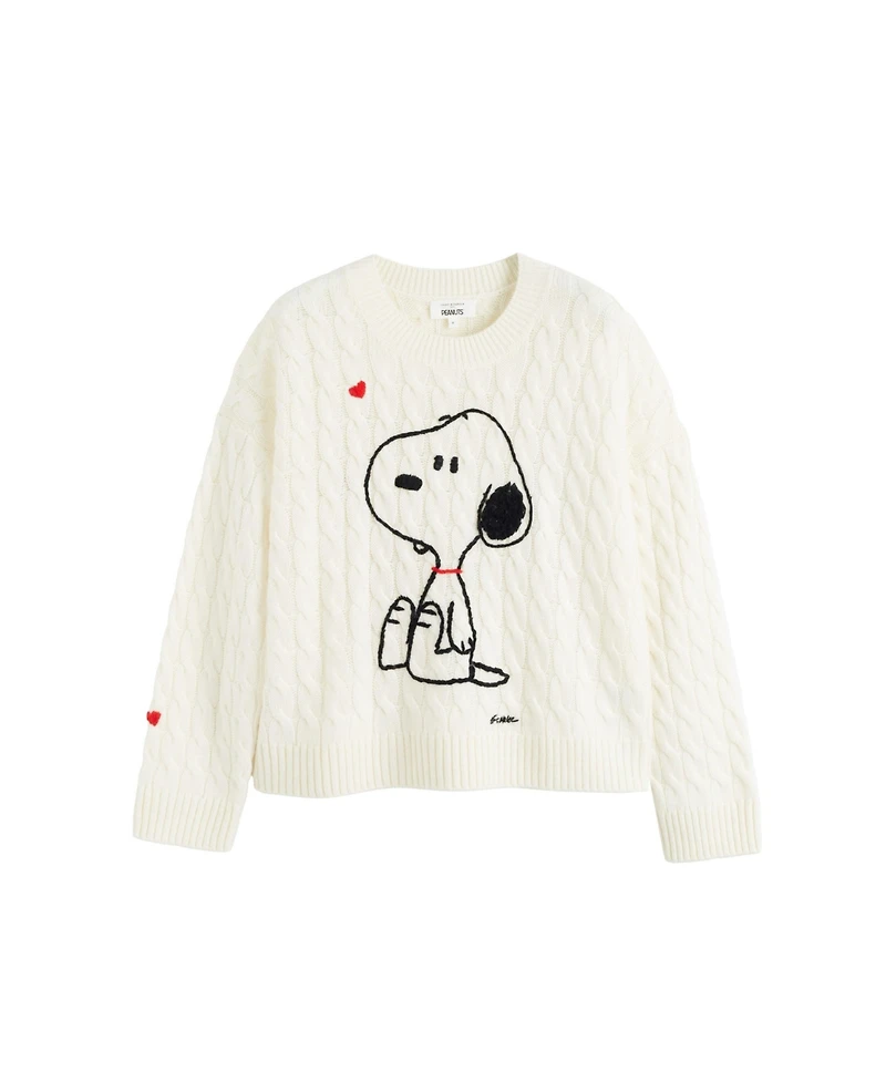 Chinti & Parker Women's Wool Cashmere Snoopy Cable Sweater