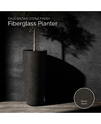 Cosapots Lofto Tall Planter – Stone Finish Fiberglass Indoor/Outdoor and Weather-Resistant Large D x H