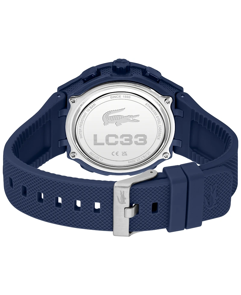 Lacoste Men's LC33 Midnight Navy Silicone Strap Watch, 44.8mm