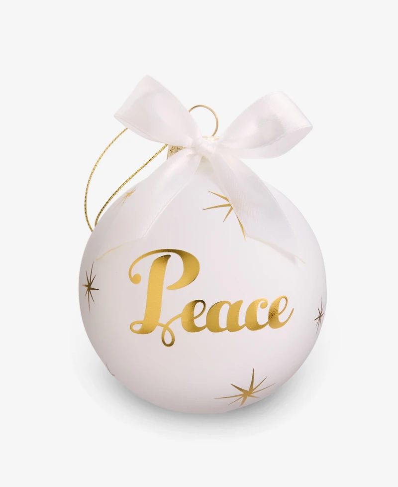 Holiday Lane Blessed Glass Peace 2025 Ball Ornament, Macy's Exclusive