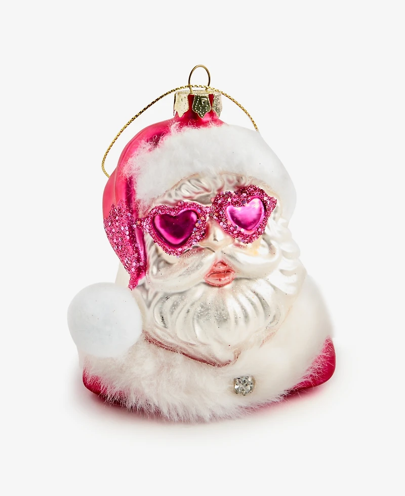 Holiday Lane Merry Magic Pink Heart Sunglasses Santa Ornament, Macy's Exclusive