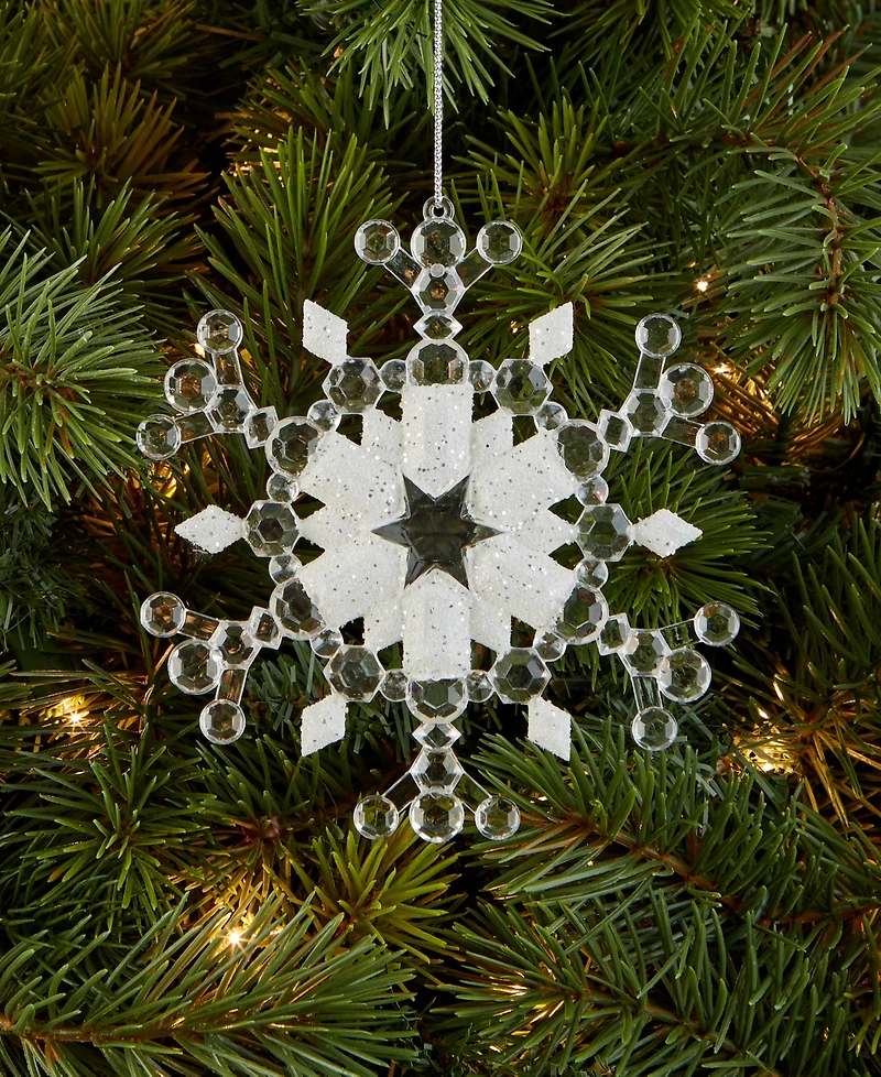 Holiday Lane Iced Delight Gem Snowflake Ornament, Macy's Exclusive