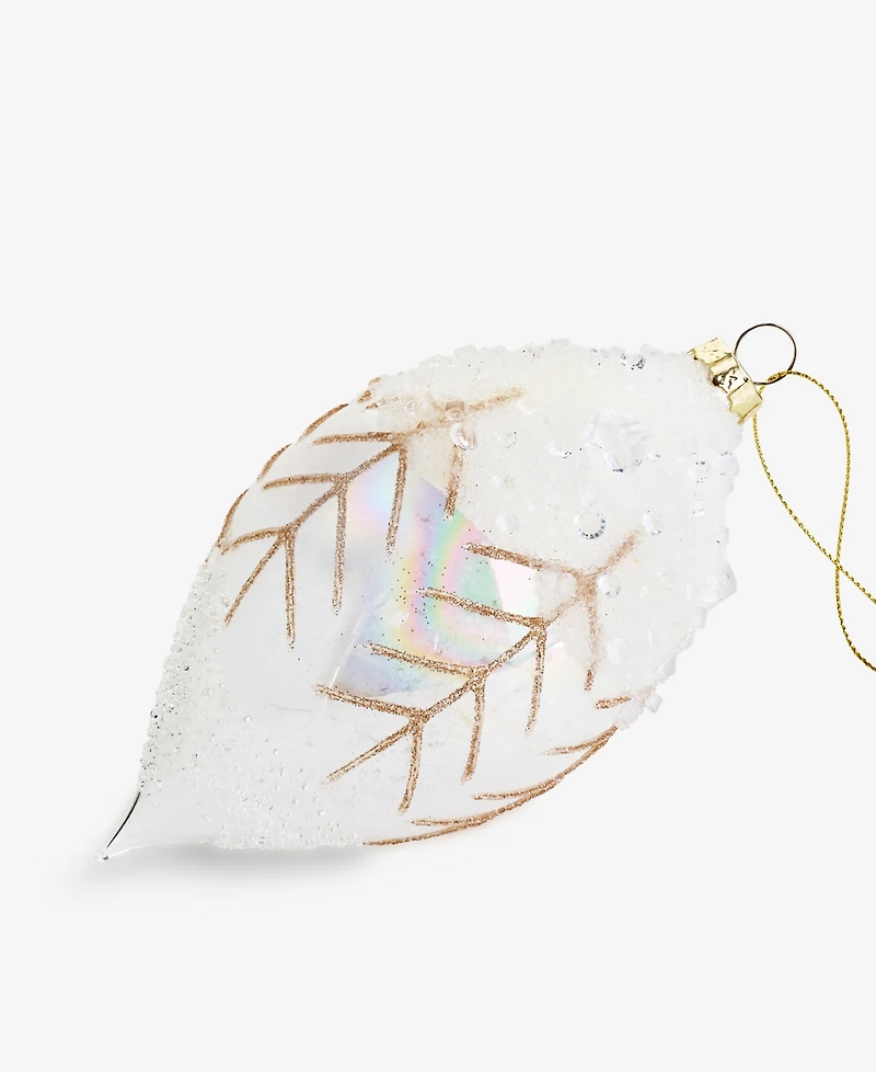 Holiday Lane Iced Delight Glass Frosted Drop Ornament, Macy's Exclusive