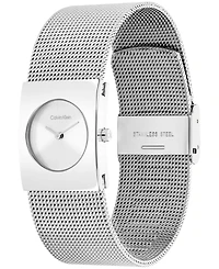 Calvin Klein Women's Ck Pulse Silver Tone Stainless Steel Mesh Bracelet Watch 21.5mm