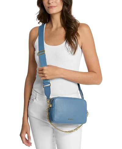 Michael Kors Bryant Medium Leather Double Zip Chain Camera Crossbody