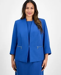 Kasper Plus Cuffed Kiss-Front Blazer
