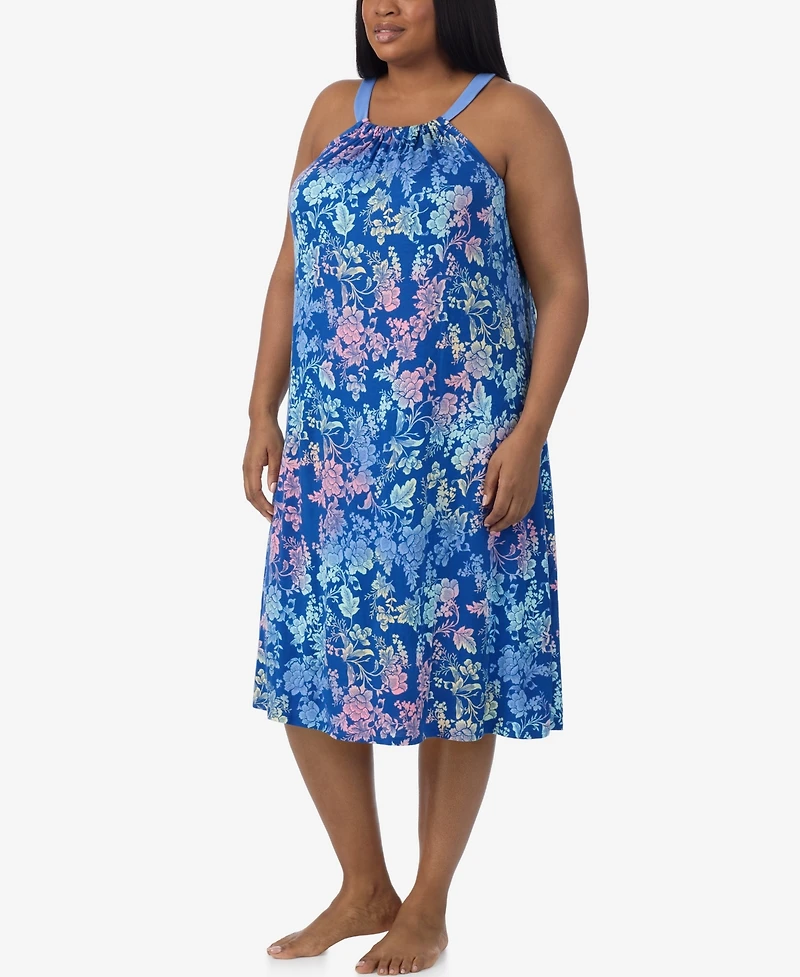 Ellen Tracy Plus Sleeveless Midi Nightgown