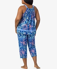 Ellen Tracy Plus Sleeveless Cropped Pajama Set